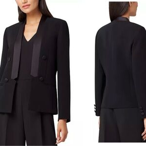 Tahari ASL
Satin Trim Double-Breasted Tuxedo Blazer